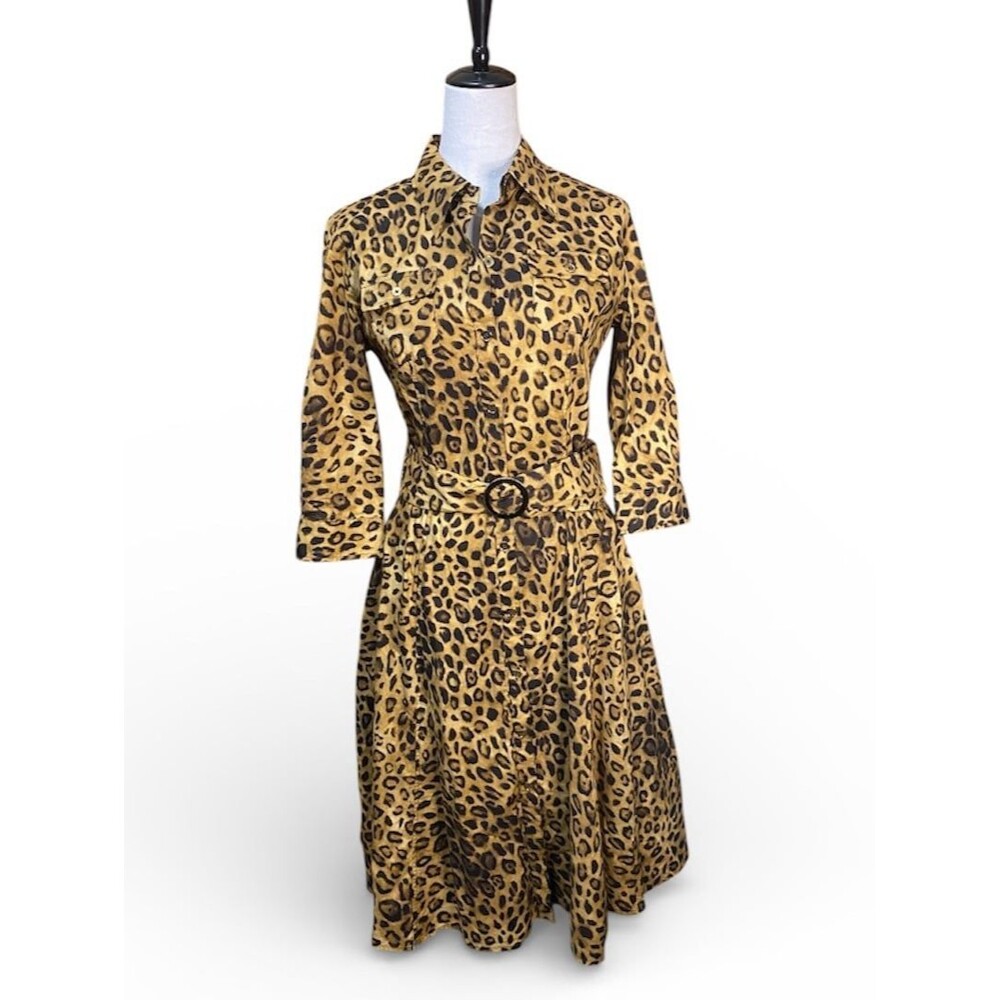Jones New York Signature Animal Print Coat Dress
